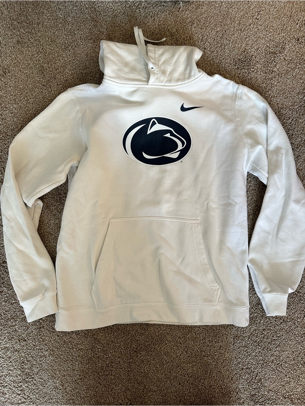 Nike White Men's Turtleneck Pullover with Navy Penn State Logo